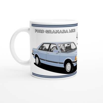 Ford Granada Mk2 Ghia facelift in blue Art Mug