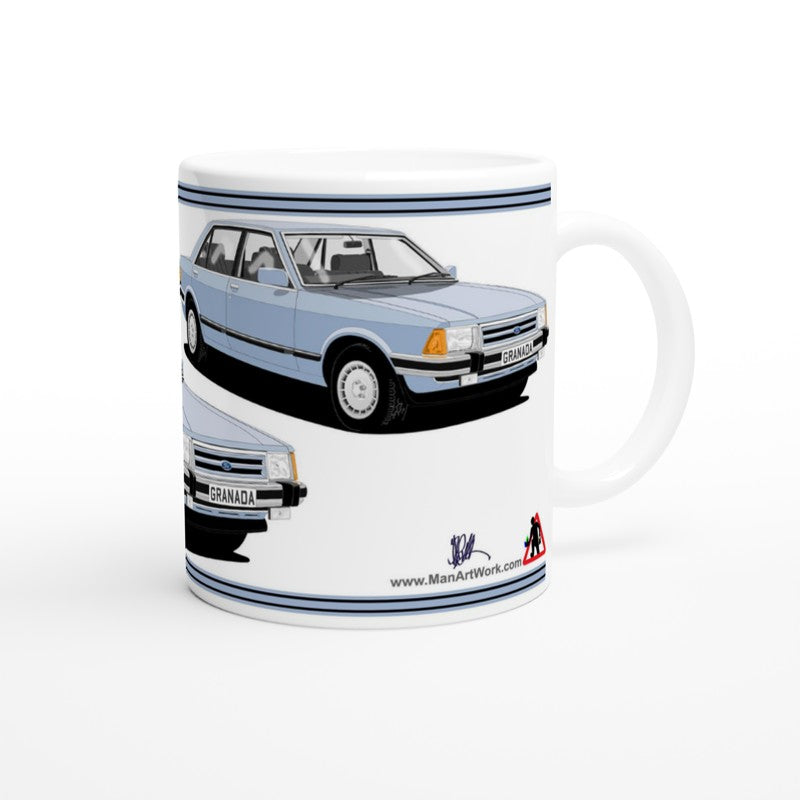 Ford Granada Mk2 Ghia facelift in blue Art Mug