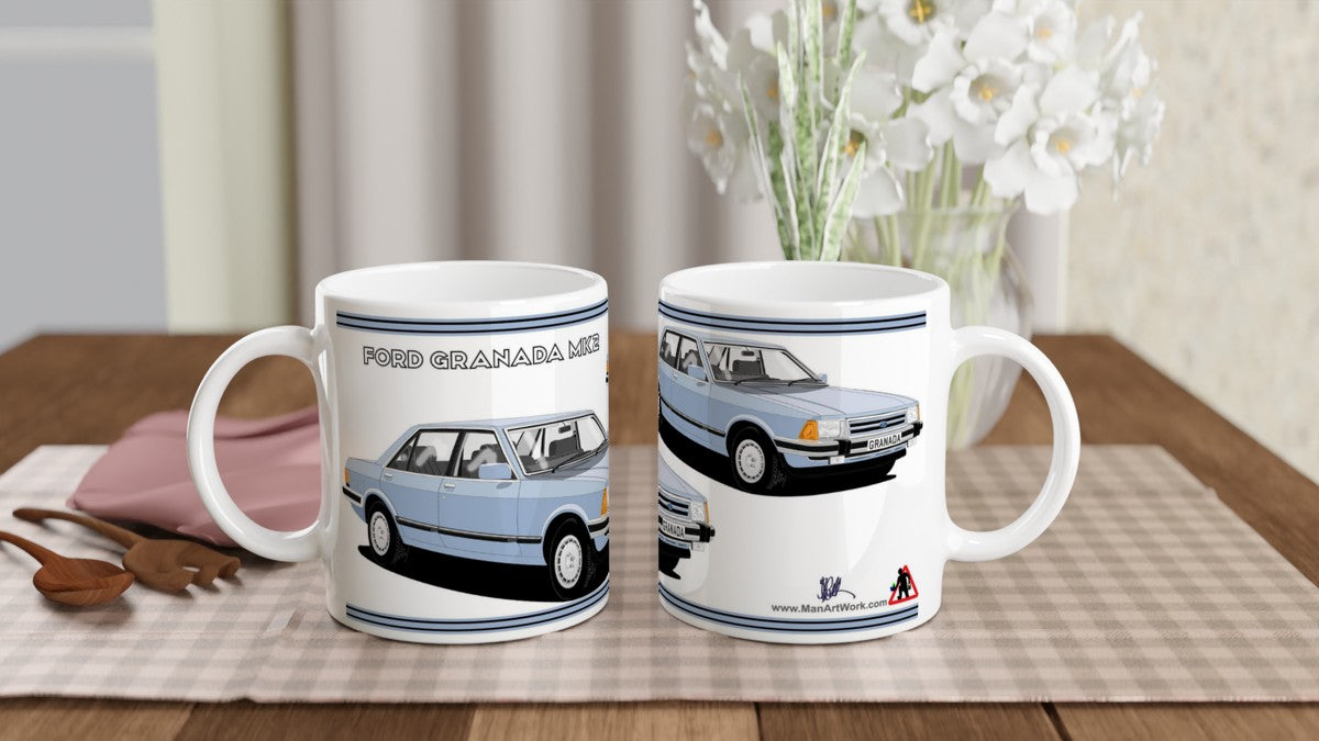 Ford Granada Mk2 Ghia facelift in blue Art Mug