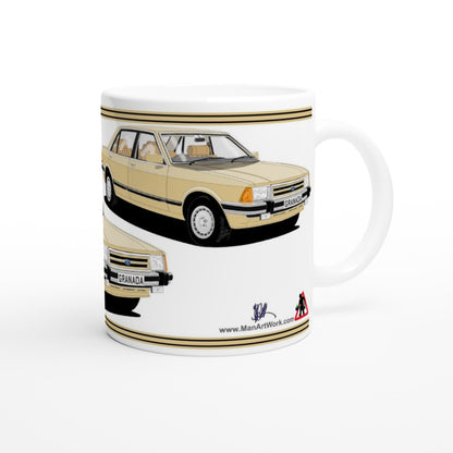 Ford Granada Mk2 Ghia facelift in gold Art Mug