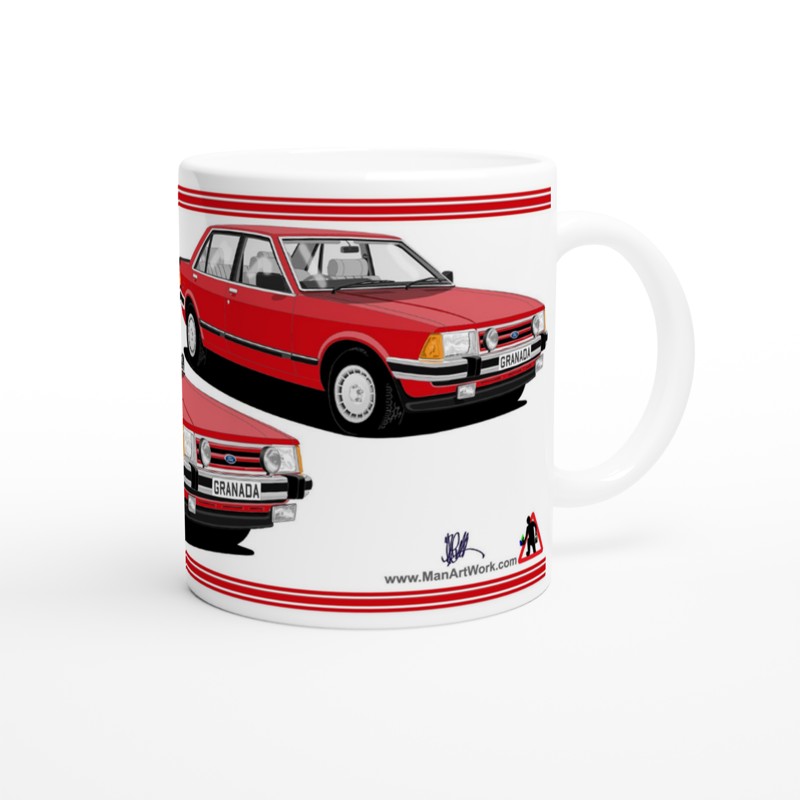 Ford Granada Mk2 Ghia X facelift in red Art Mug