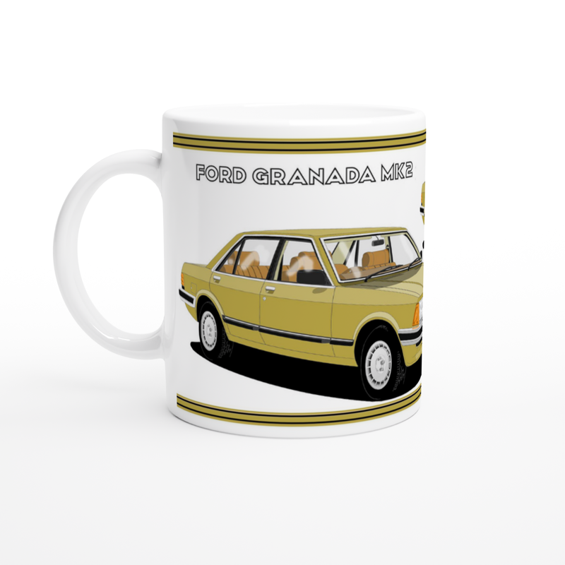 Ford Granada Mk2 Ghia facelift in yellow gold Art Mug