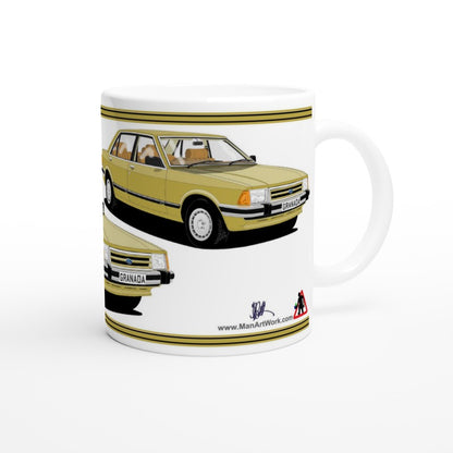 Ford Granada Mk2 Ghia facelift in yellow gold Art Mug