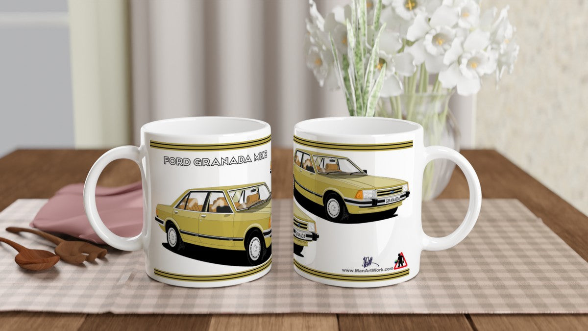 Ford Granada Mk2 Ghia facelift in yellow gold Art Mug