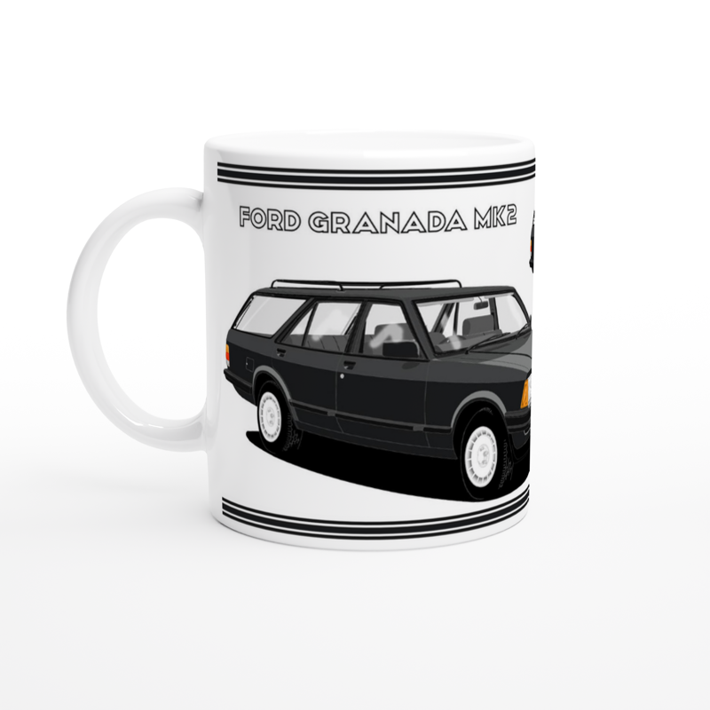 Ford Granada Mk2 Injection Sport Estate in Gray Art Mug