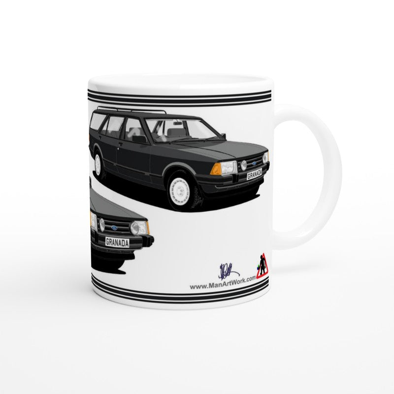 Ford Granada Mk2 Injection Sport Estate in Gray Art Mug