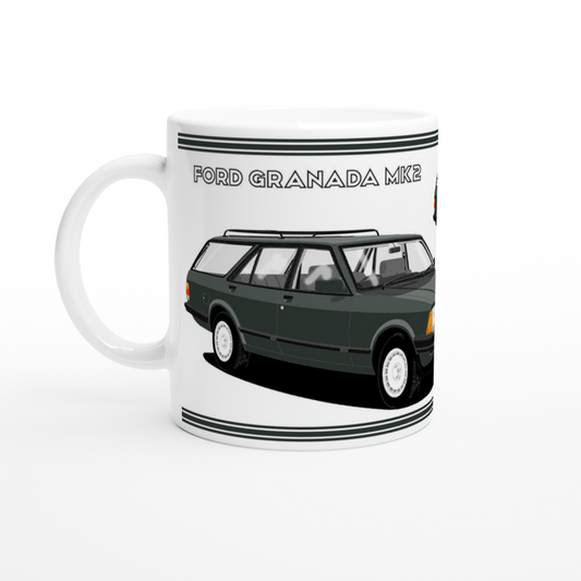 Ford Granada Mk2 Injection Sport Estate in Green Art Mug