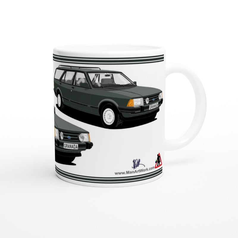 Ford Granada Mk2 Injection Sport Estate in Green Art Mug