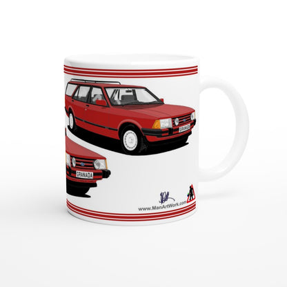 Ford Granada Mk2 Injection Sport Estate in Red Art Mug