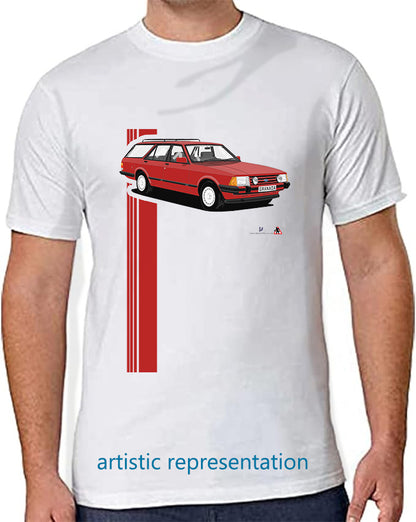 Ford Granada Mk2 Injection Sport Estate in Red T Shirt