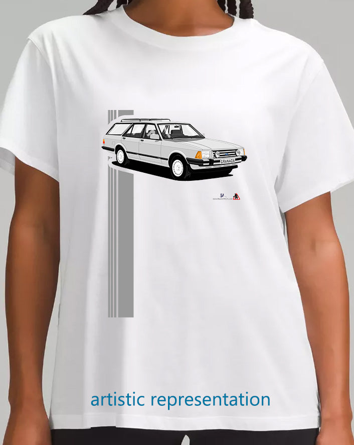 Ford Granada Mk2 Injection Sport Estate in Silver T Shirt