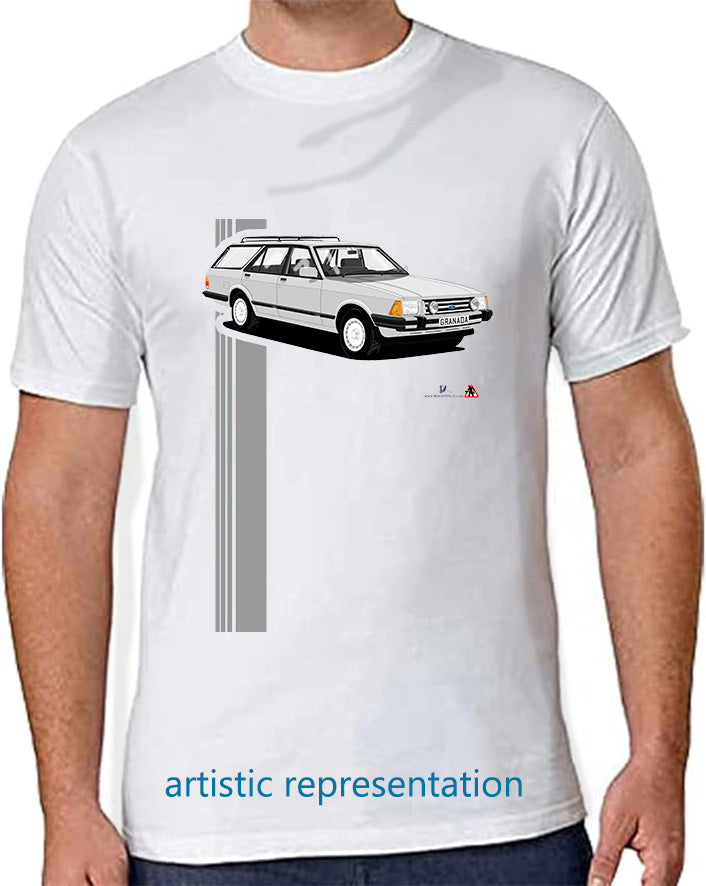 Ford Granada Mk2 Injection Sport Estate in Silver T Shirt