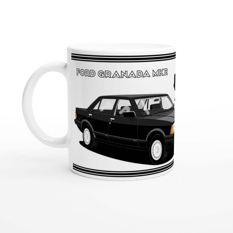 Ford Granada Mk2 Injection Sport in Black Art Mug