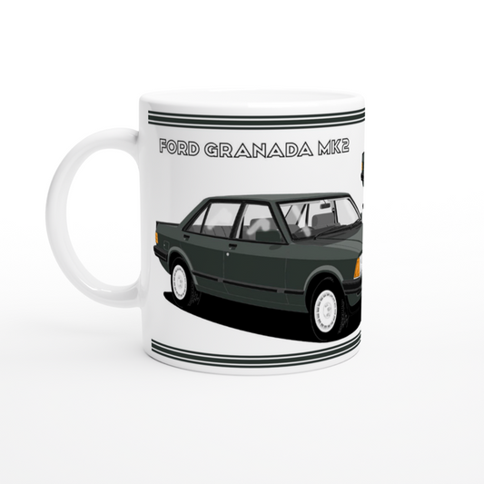 Ford Granada Mk2 Injection Sport in Green Art Mug