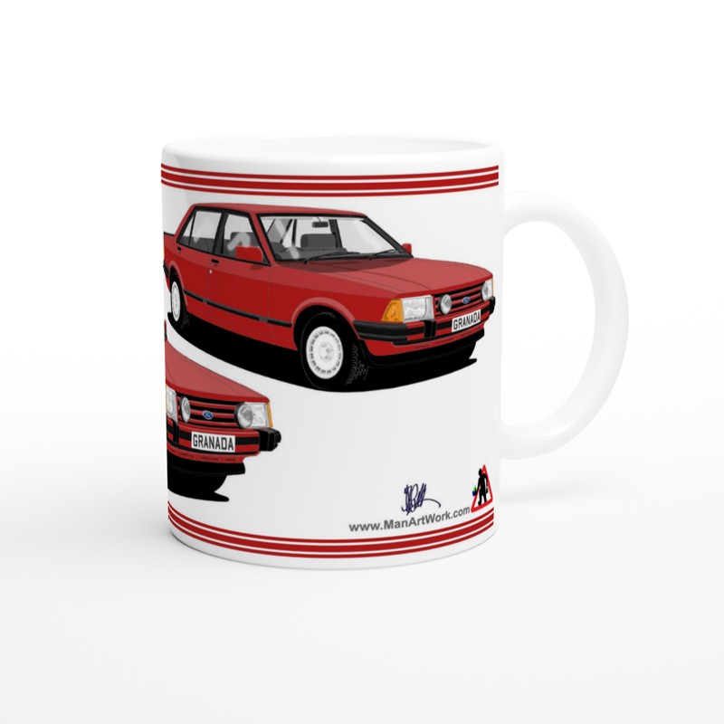 Ford Granada Mk2 Injection Sport in Red Art Mug