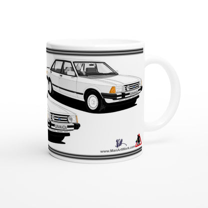 Ford Granada Mk2 Injection Sport in White Art Mug