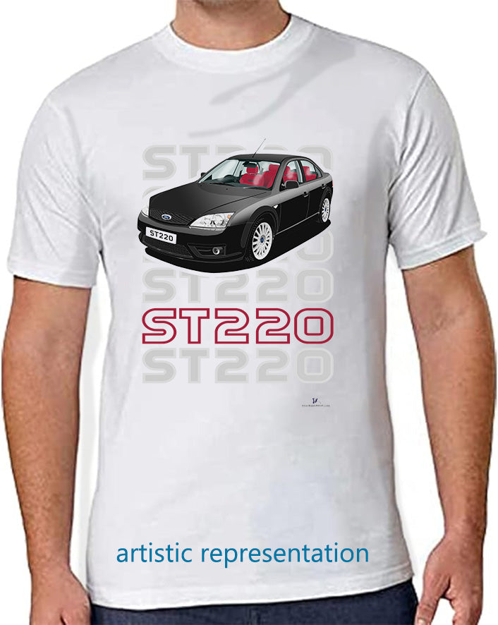 Ford Mondeo MK3 ST220 Hatchback in Black & Red T Shirt