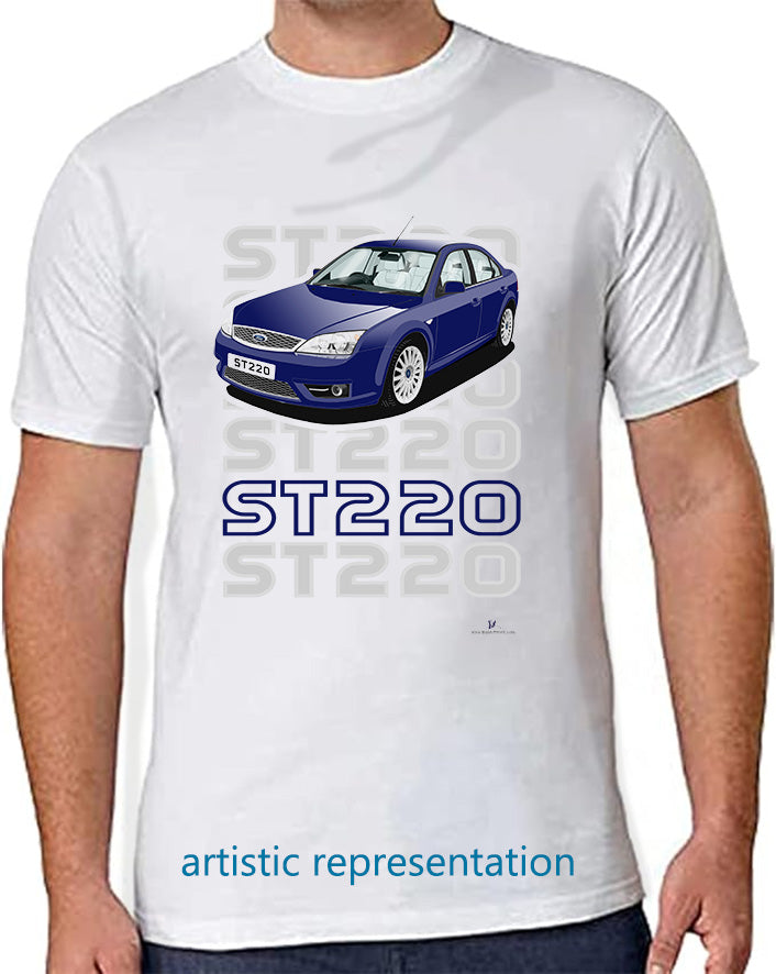 Ford Mondeo MK3 ST220 Hatchback in Blue & White T Shirt