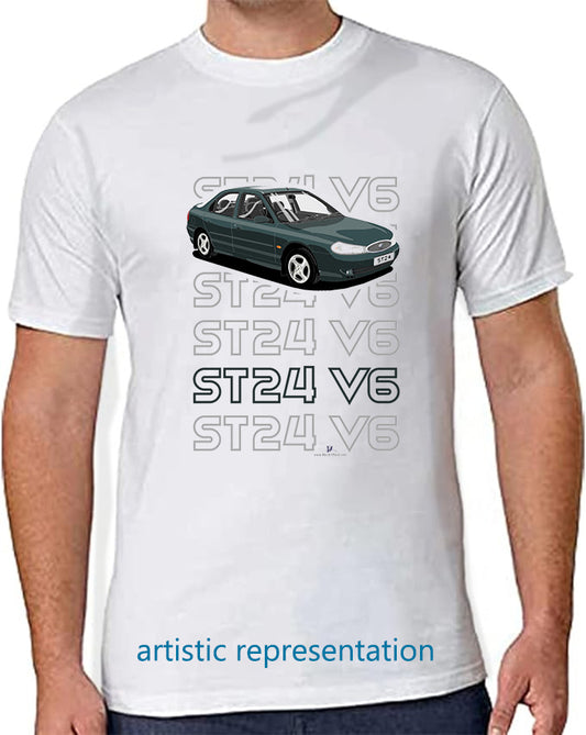Ford Mondeo MK2 ST24 Hatchback in Green T Shirt
