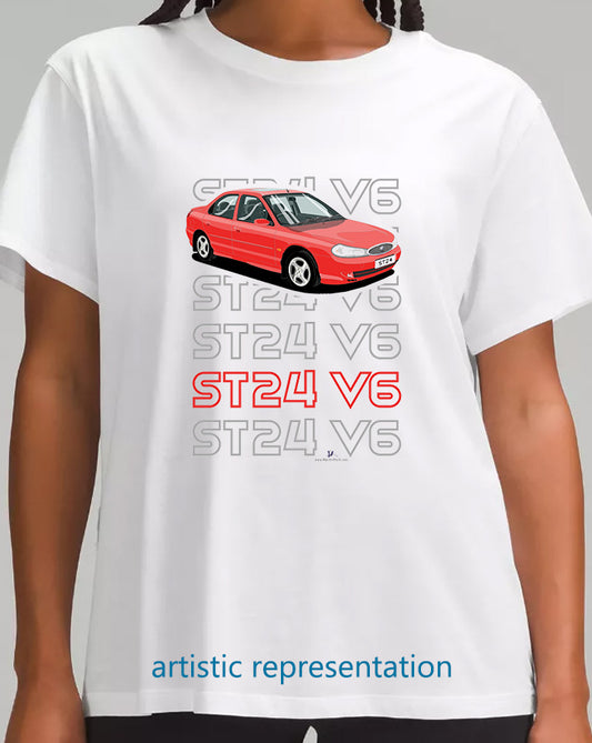 Ford Mondeo MK2 ST24 Saloon in Red T Shirt