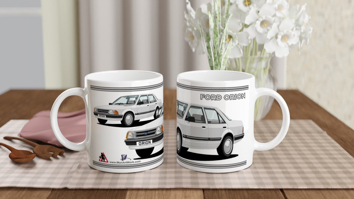 Ford Orion Mk1 in Silver Art Mug