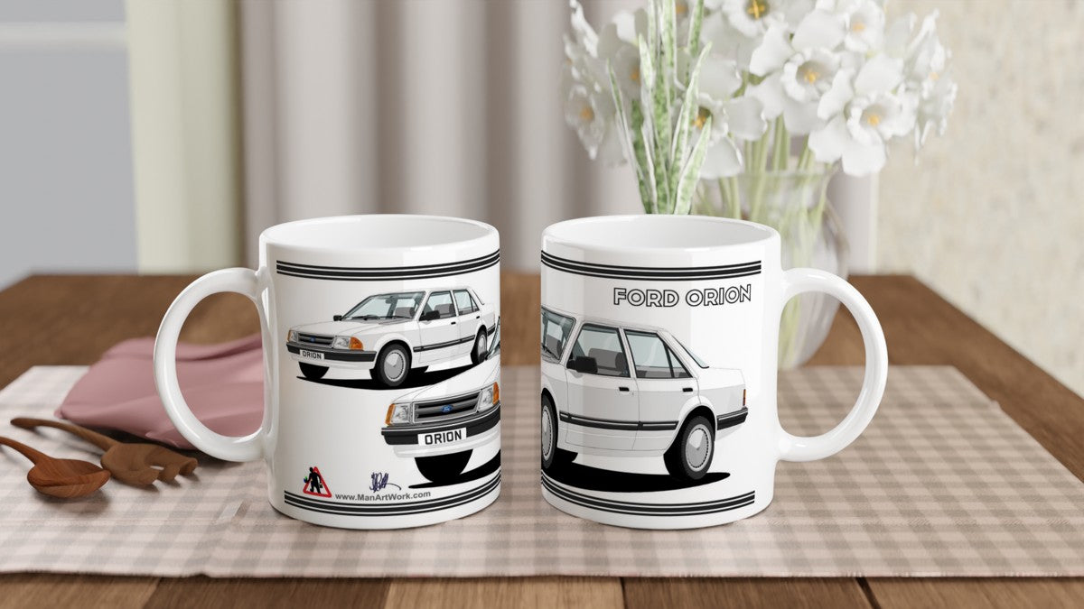 Ford Orion Mk1 in White Art Mug