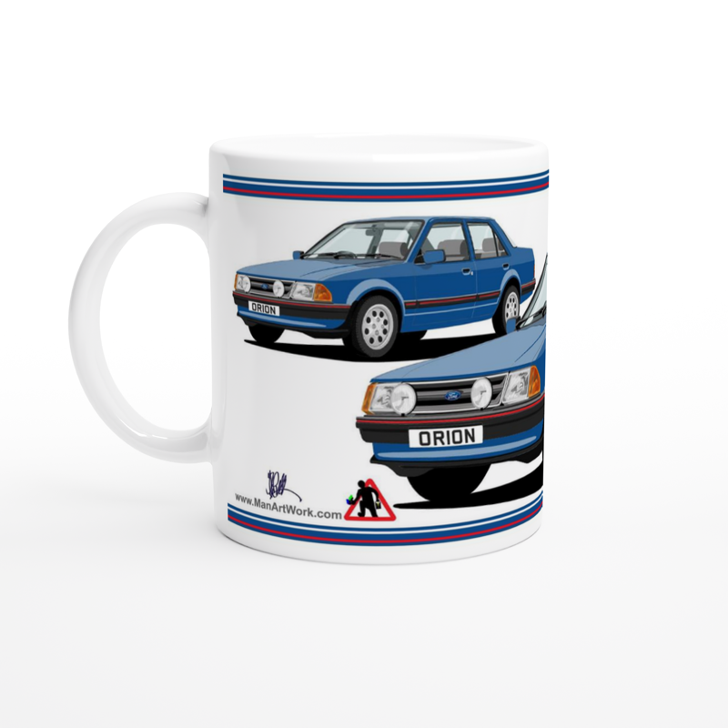 Ford Orion Mk1 Ghia in Blue with Pepperpots Art Mug