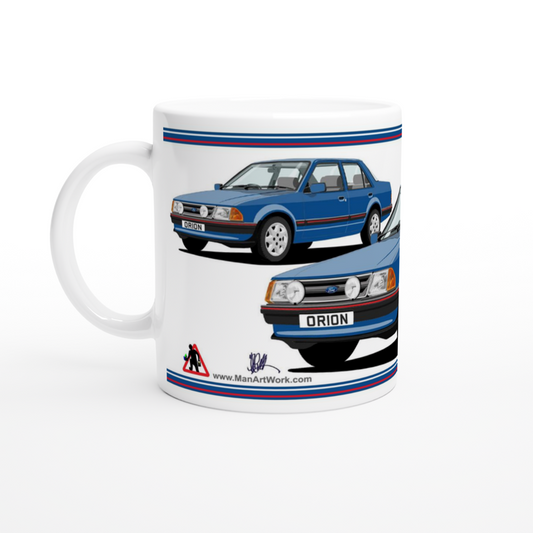 Ford Orion Mk1 Ghia in Blue with RS Alloys Art Mug