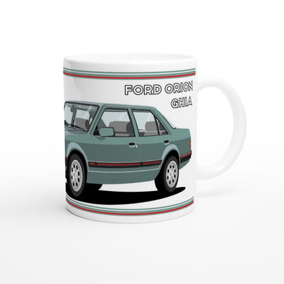 Ford Orion Mk1 Ghia in Green with Pepperpots Art Mug