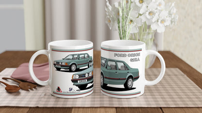 Ford Orion Mk1 Ghia in Green with Pepperpots Art Mug