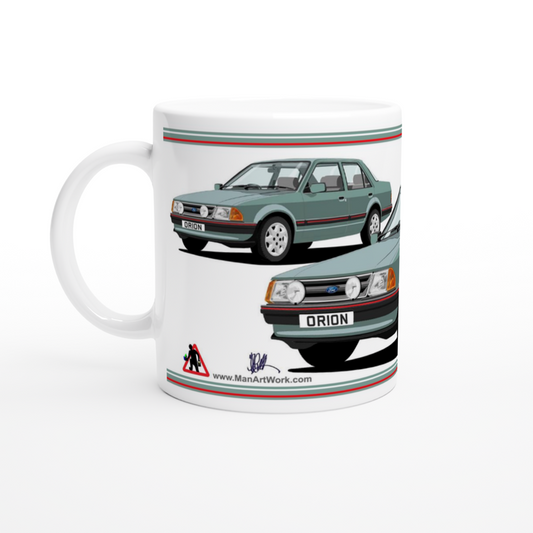 Ford Orion Mk1 Ghia in Green with RS Alloys Art Mug