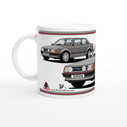 Ford Orion Mk1 Ghia in Grey with Pepperpots Art Mug