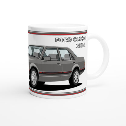 Ford Orion Mk1 Ghia in Grey with Pepperpots Art Mug
