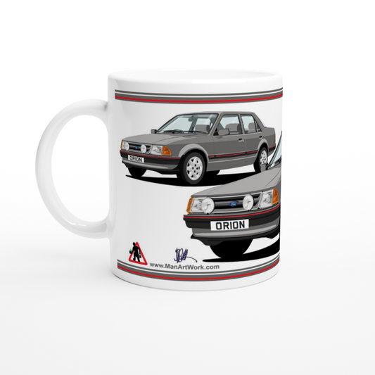 Ford Orion Mk1 Ghia in Grey with RS Alloys Art Mug