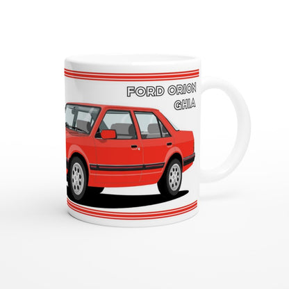 Ford Orion Mk1 Ghia in Red with Pepperpots Art Mug