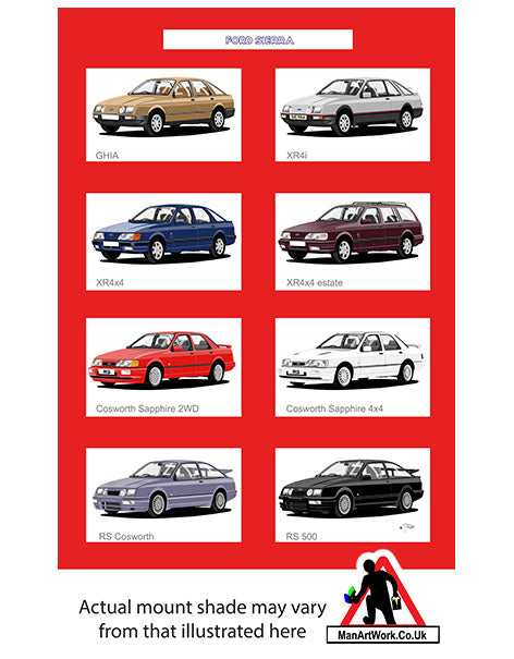 Ford Sierra Cosworth XR4i XR4x4 Ghia A4 Art Print