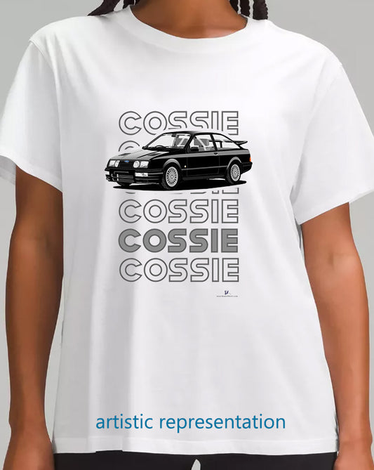 Ford Sierra RS Cosworth in Black Art T Shirt (Words)