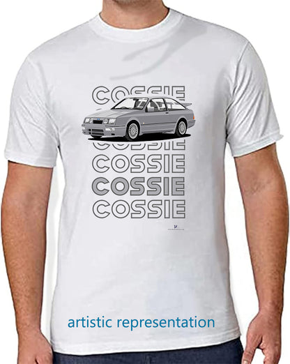 Ford Sierra RS Cosworth in Grey Art T Shirt (Words)
