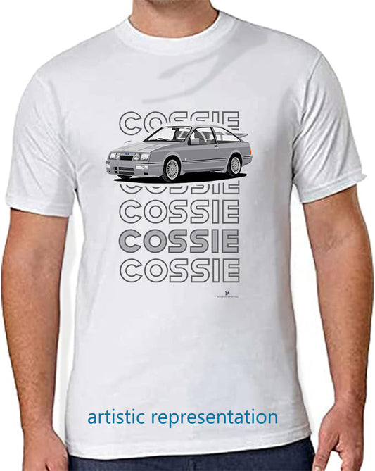 Ford Sierra RS Cosworth in Grey Art T Shirt (Words)