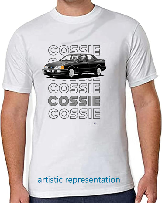 Ford Sierra Sapphire RS Cosworth 2WD in Black Art T Shirt (Words)