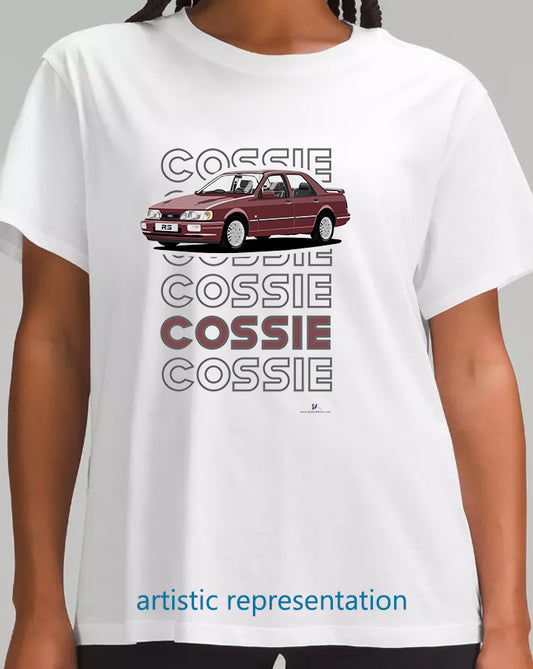 Ford Sierra Sapphire RS Cosworth 2WD in Magenta Art T Shirt (Words)