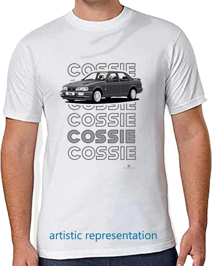 Ford Sierra Sapphire RS Cosworth 4x4 in Dark Grey Art T Shirt (Words)