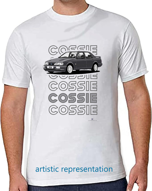 Ford Sierra Sapphire RS Cosworth 4x4 in Dark Grey Art T Shirt (Words)