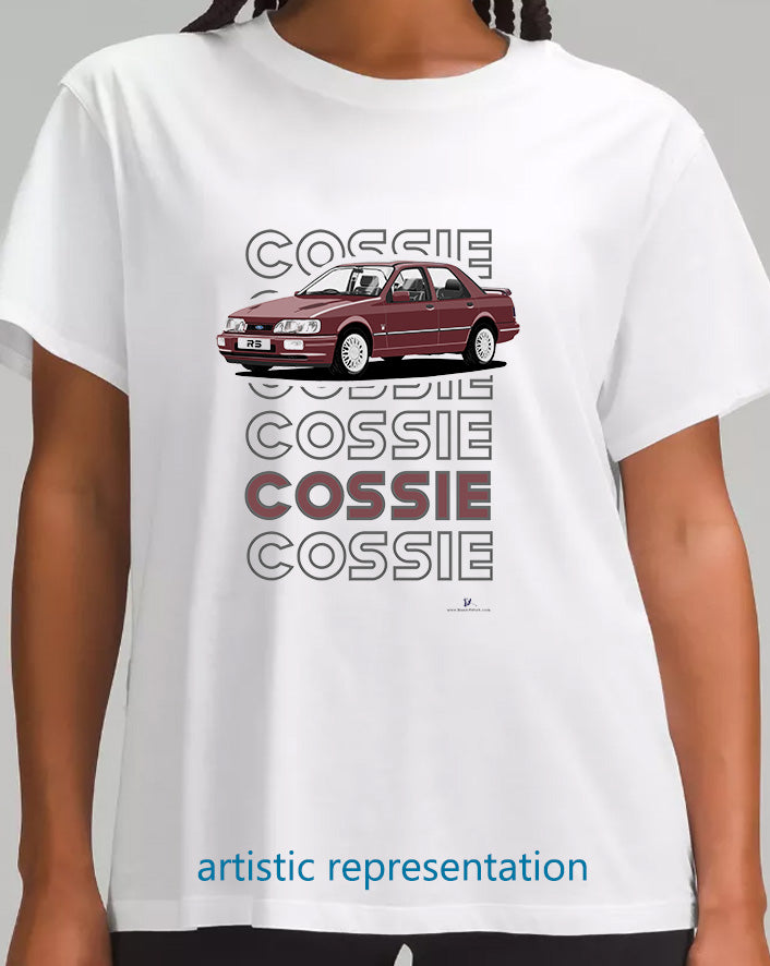 Ford Sierra Sapphire RS Cosworth 4x4 in Magenta Art T Shirt (Words)