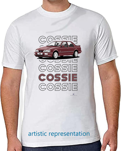 Ford Sierra Sapphire RS Cosworth 4x4 in Magenta Art T Shirt (Words)