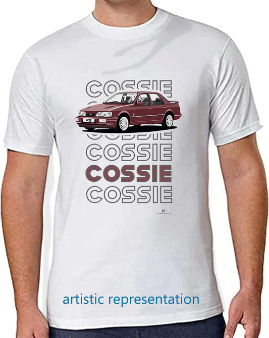 Ford Sierra Sapphire RS Cosworth 4x4 in Magenta Art T Shirt (Words)
