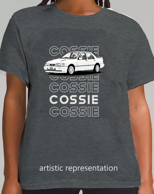 Ford Sierra Sapphire RS Cosworth 4x4 in White Art T Shirt (Words)