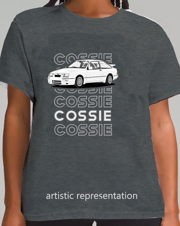 Ford Sierra RS Cosworth in White Art T Shirt (Words)