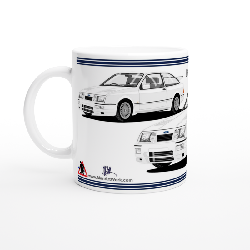 Ford Sierra RS Cosworth in White Art Mug