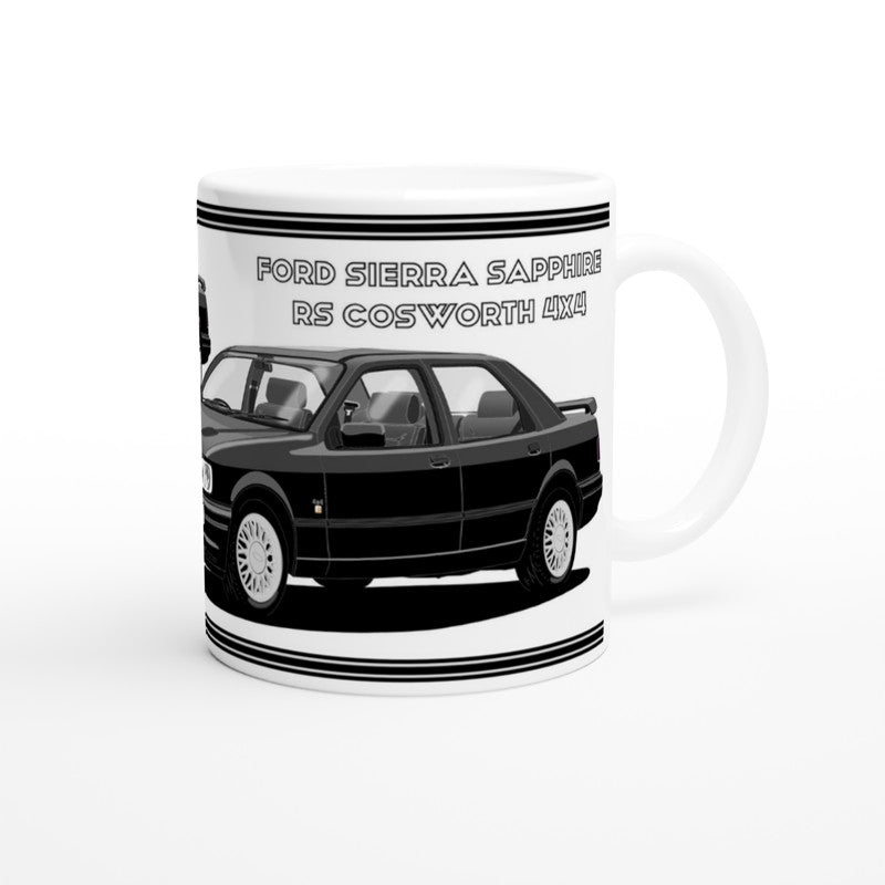 Ford Sierra Sapphire RS Cosworth 4x4 in Black Art Mug